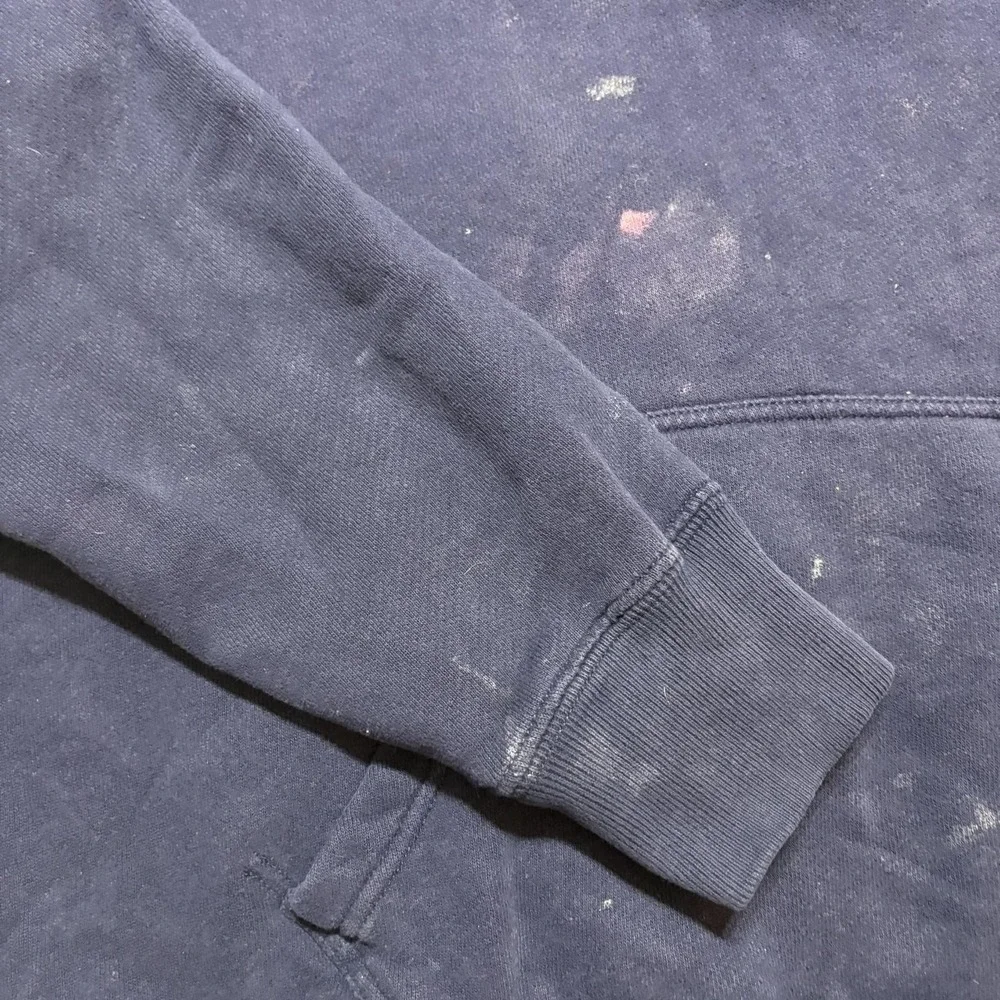 Polo Ralph Lauren Hoodie Sweatshirt Mens Medium Blue Varsity‎ P Logo 1/4 Zip